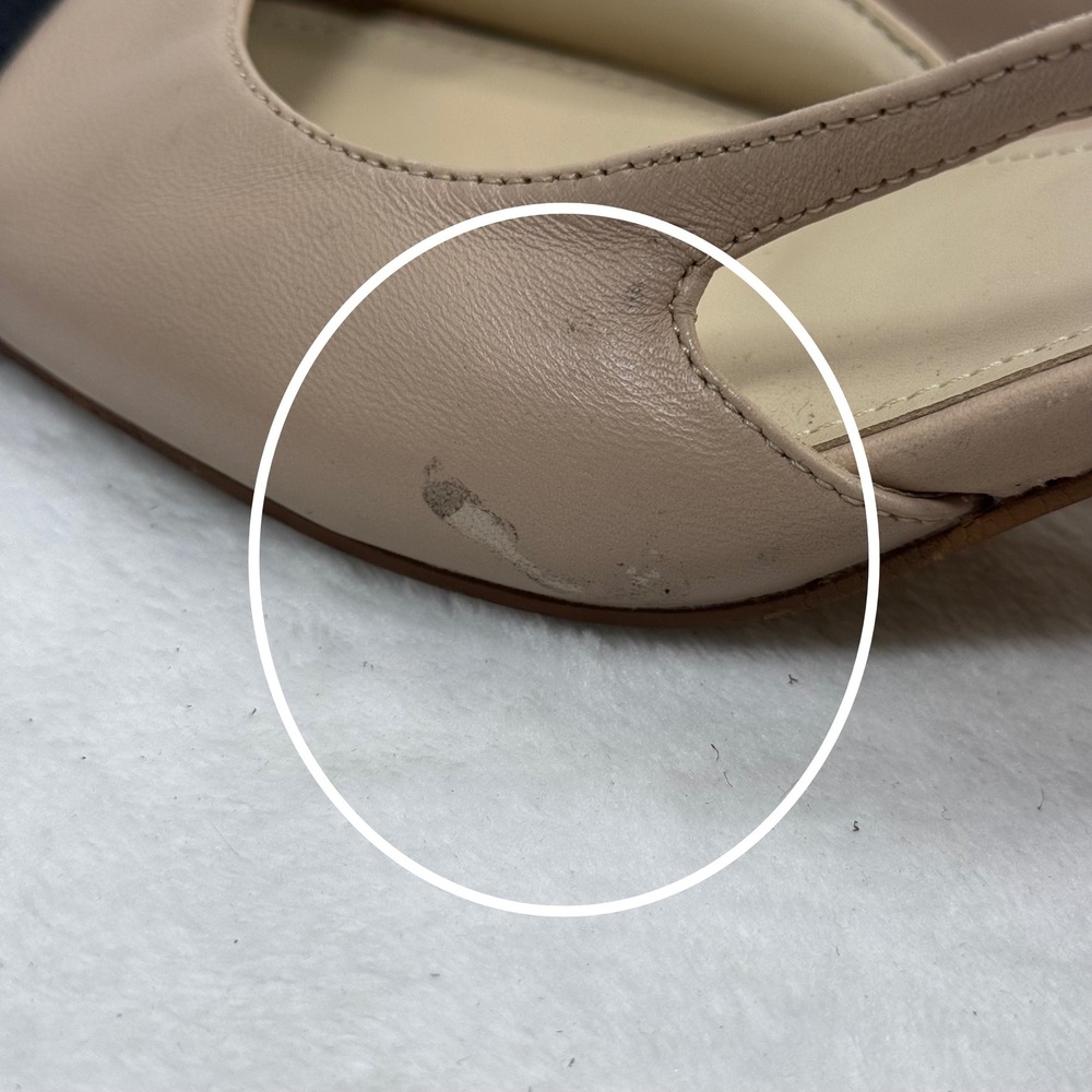 Marc Fisher Beige Leather Black Suede Cap Toe Slingback Block Heel Pumps 9.5 - Picture 5 of 14
